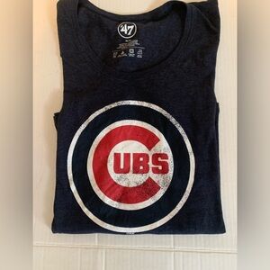 47 Brand Blue and Red Chicago Cubs Short Sleeve Tee
